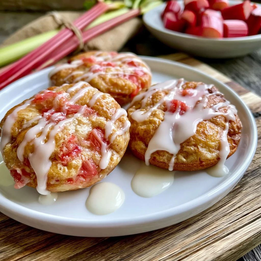 Baked Rhubarb Fritters Recipe with Sweet Glaze Bliss