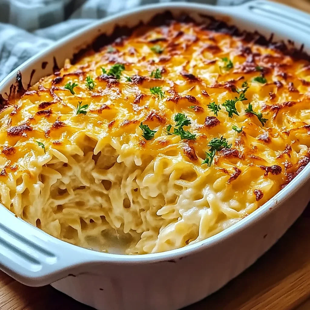 Buffalo Cauliflower Cheesy Orzo Bake Recipe (Spicy and Comforting!)