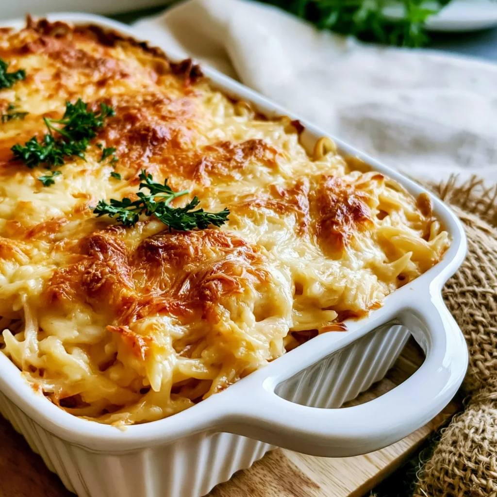 Caramelized Onion and Gruyère Orzo Bake Recipe