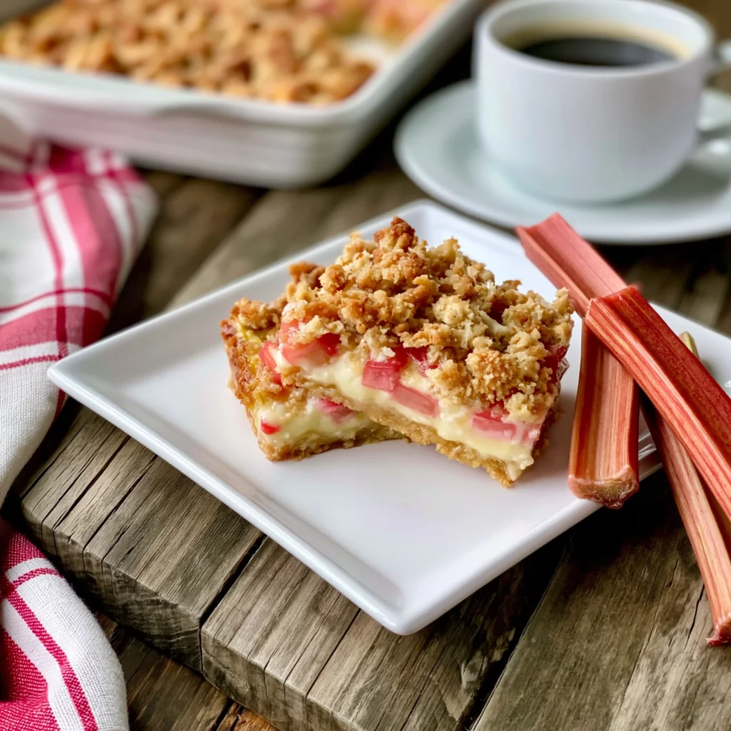 Delicious Rhubarb and Vanilla Custard Bars Recipe