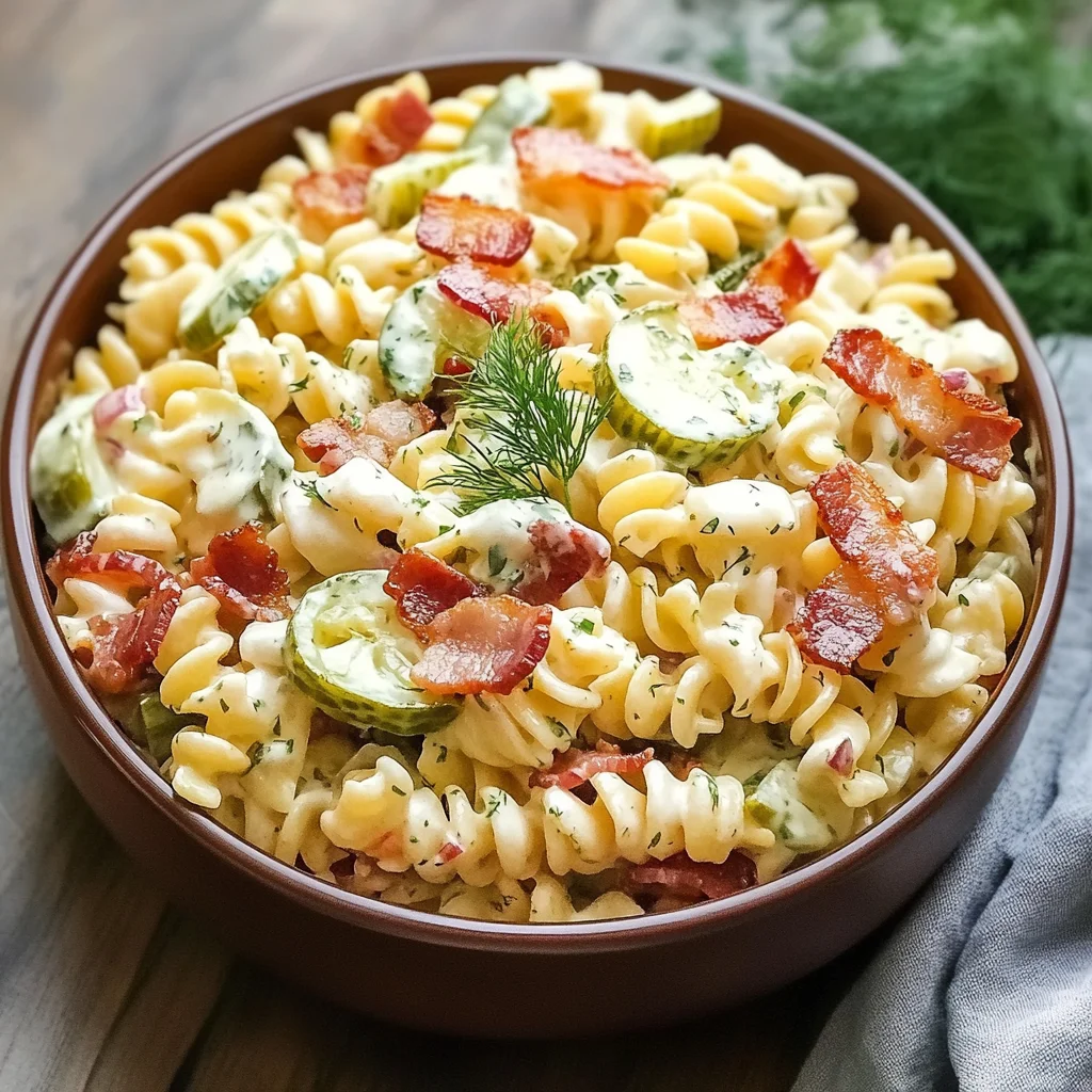 Dill Pickle Bacon Pasta Salad Recipe