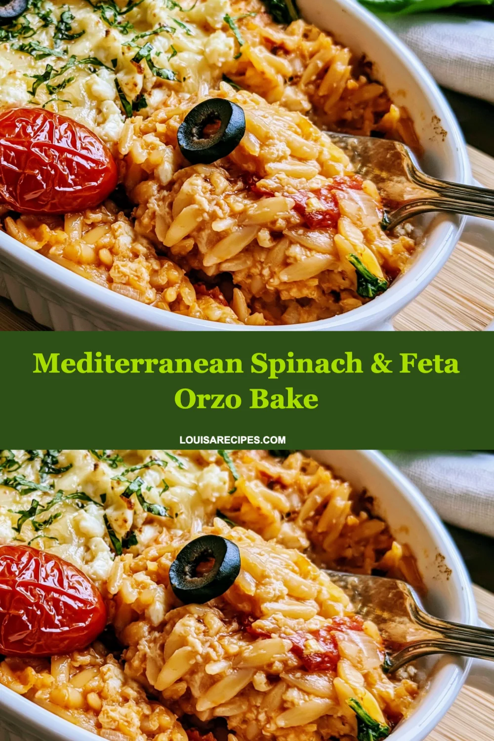Delicious Mediterranean Spinach & Feta Orzo Bake for a Wholesome Family Meal!