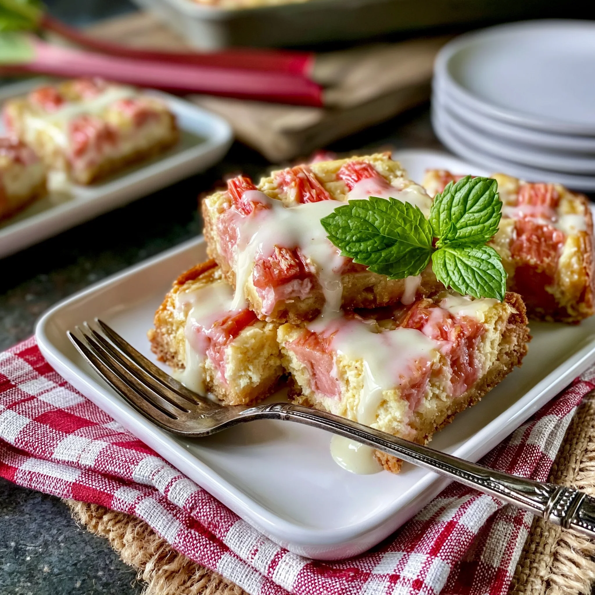 Rhubarb and Vanilla Bean Cheesecake Bars Recipe