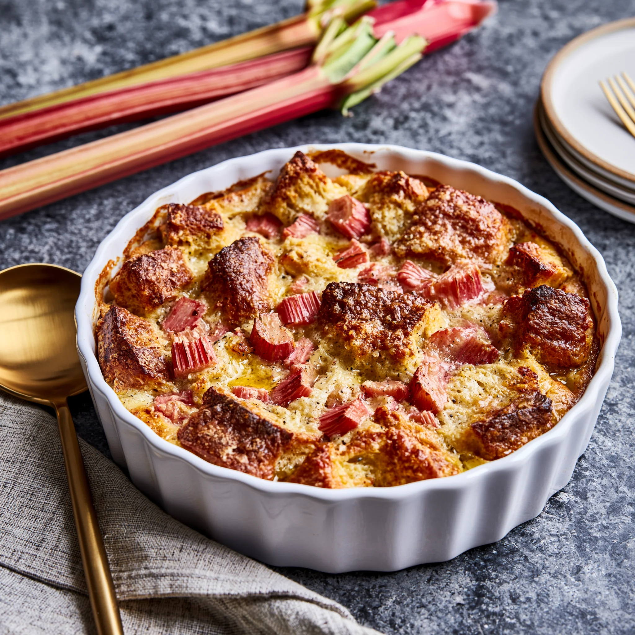 Rhubarb Bread Pudding Recipe (Delightfully Comforting!)