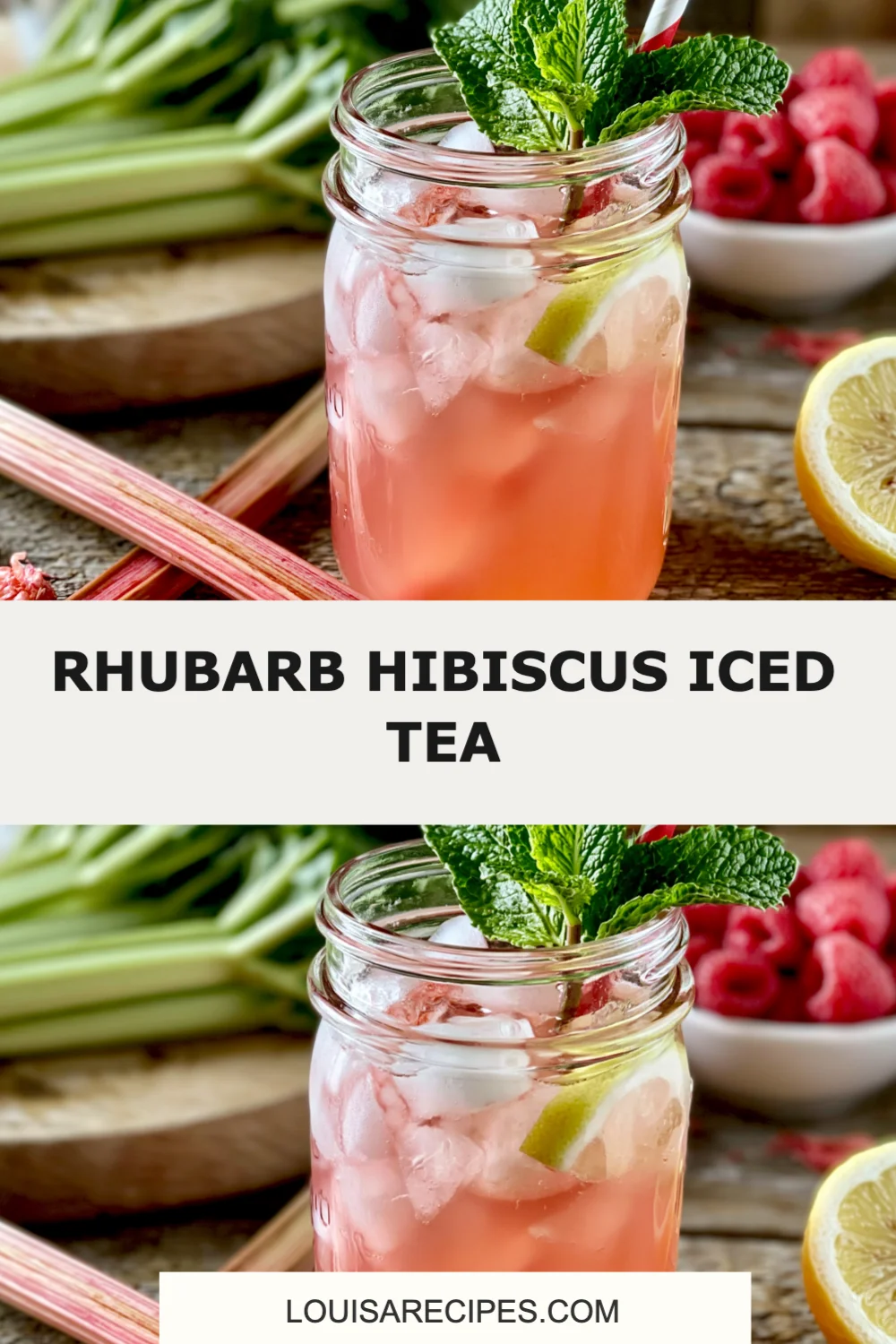 Refreshingly Delicious Rhubarb Hibiscus Iced Tea Recipe for Hot Summer Days!