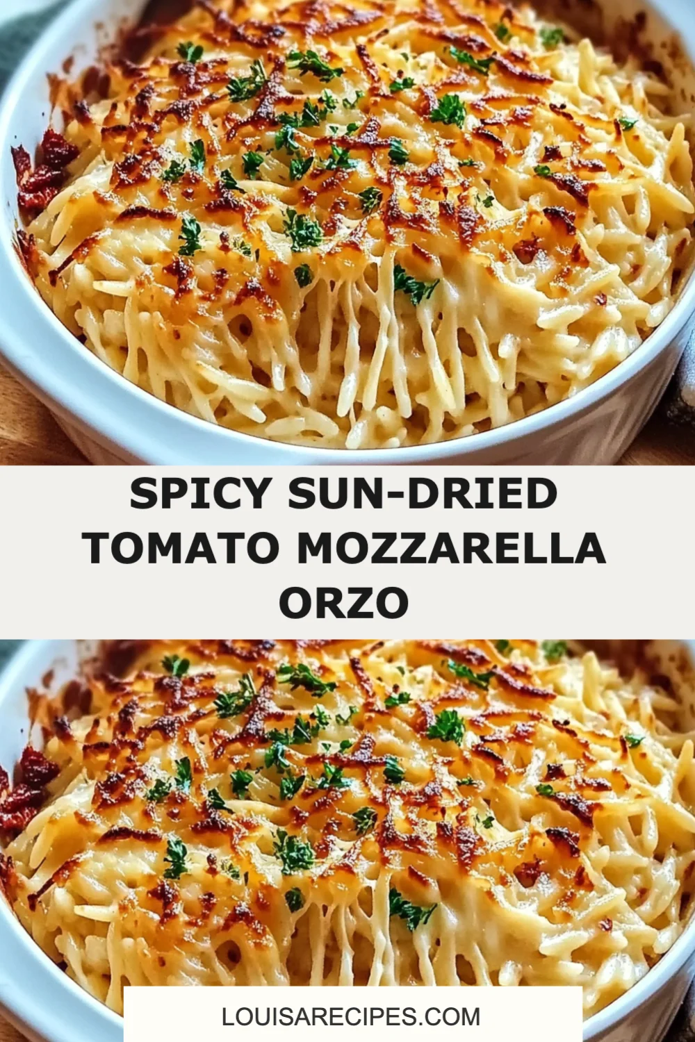 Spicy Sun-Dried Tomato Mozzarella Orzo Recipe