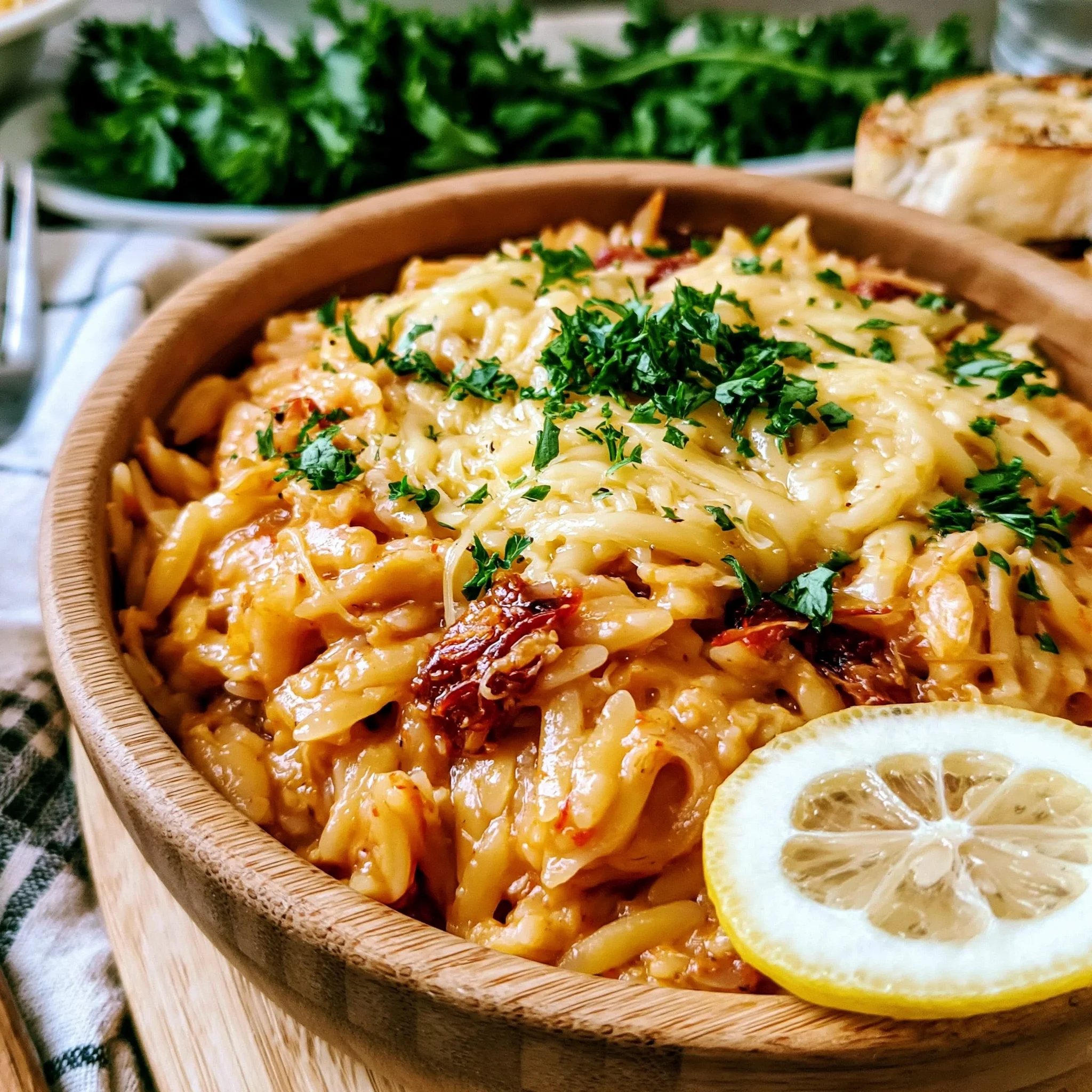 Spicy Sun-Dried Tomato Mozzarella Orzo Recipe