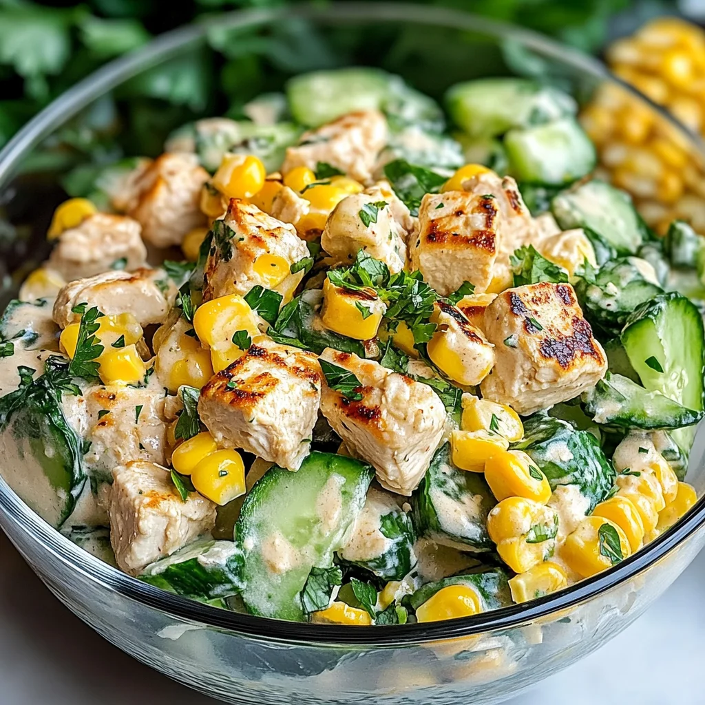 Street Corn Creamy Cucumber Chicken Salad Recipe