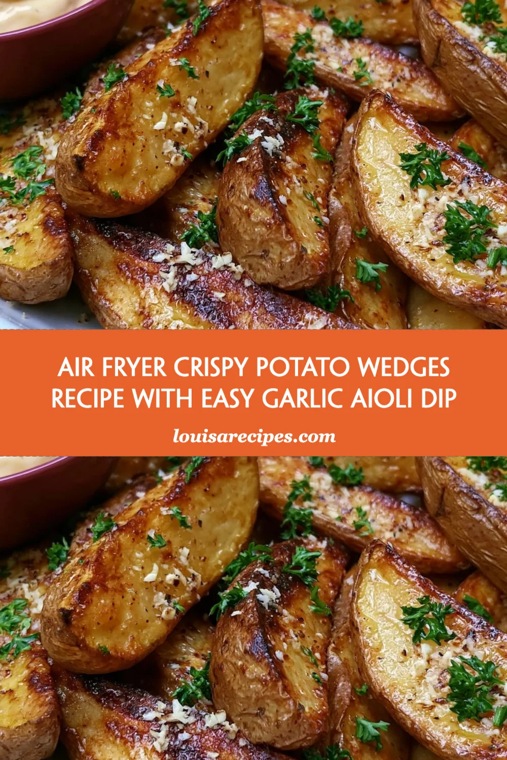 Crispy Air Fryer Potato Wedges with Easy Garlic Aioli Dip - A Delicious Snack Recipe!