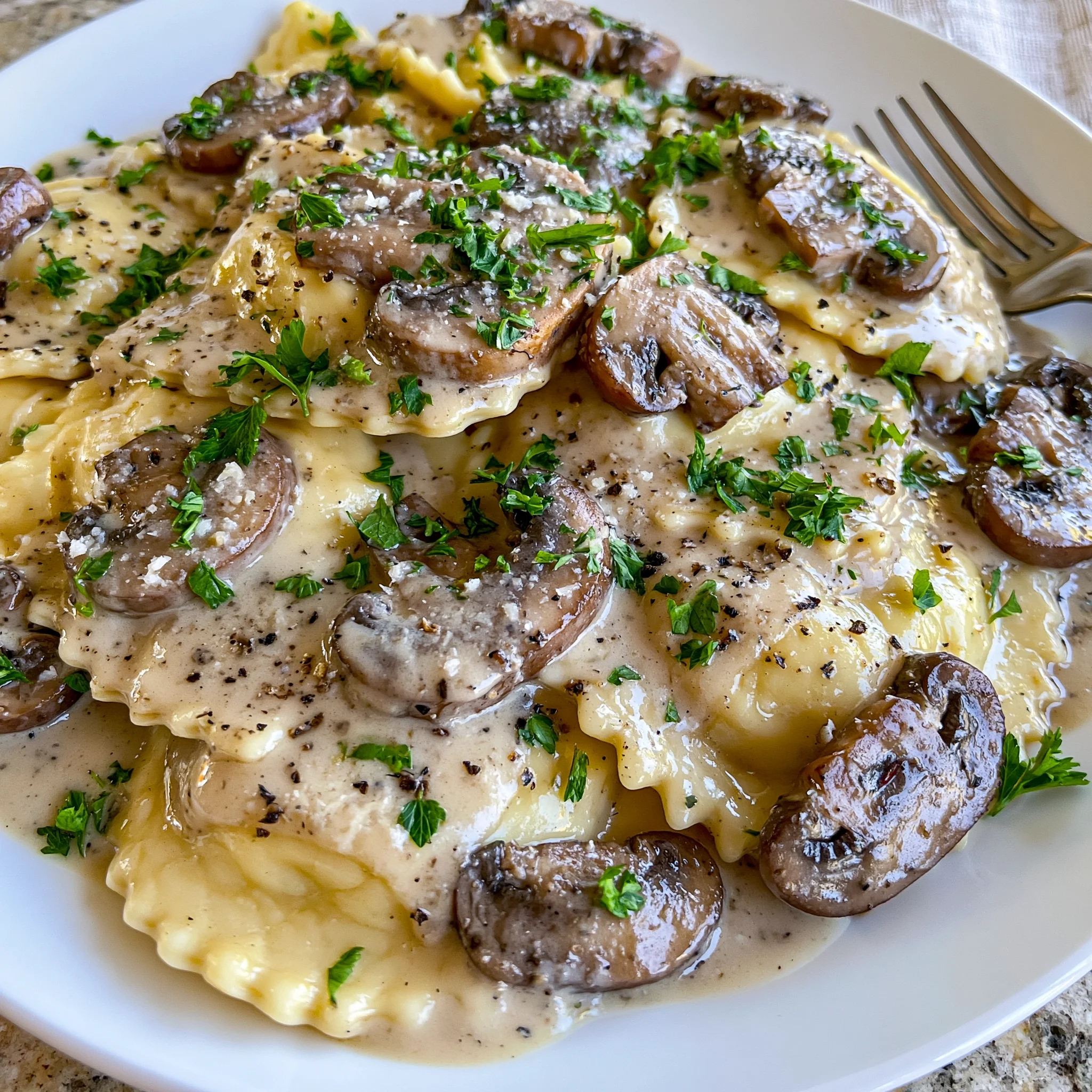 Creamy Mushroom Ravioli Sauce Recipe