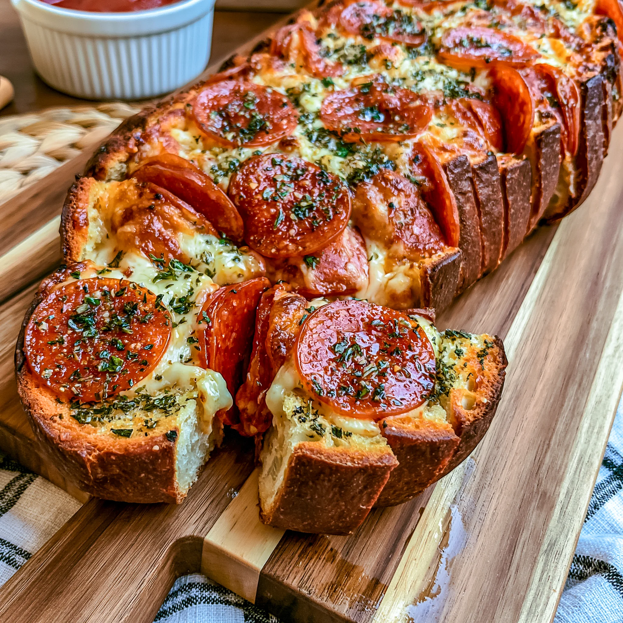 Garlic Herb Pepperoni Bread Recipe (Quick and Easy!)