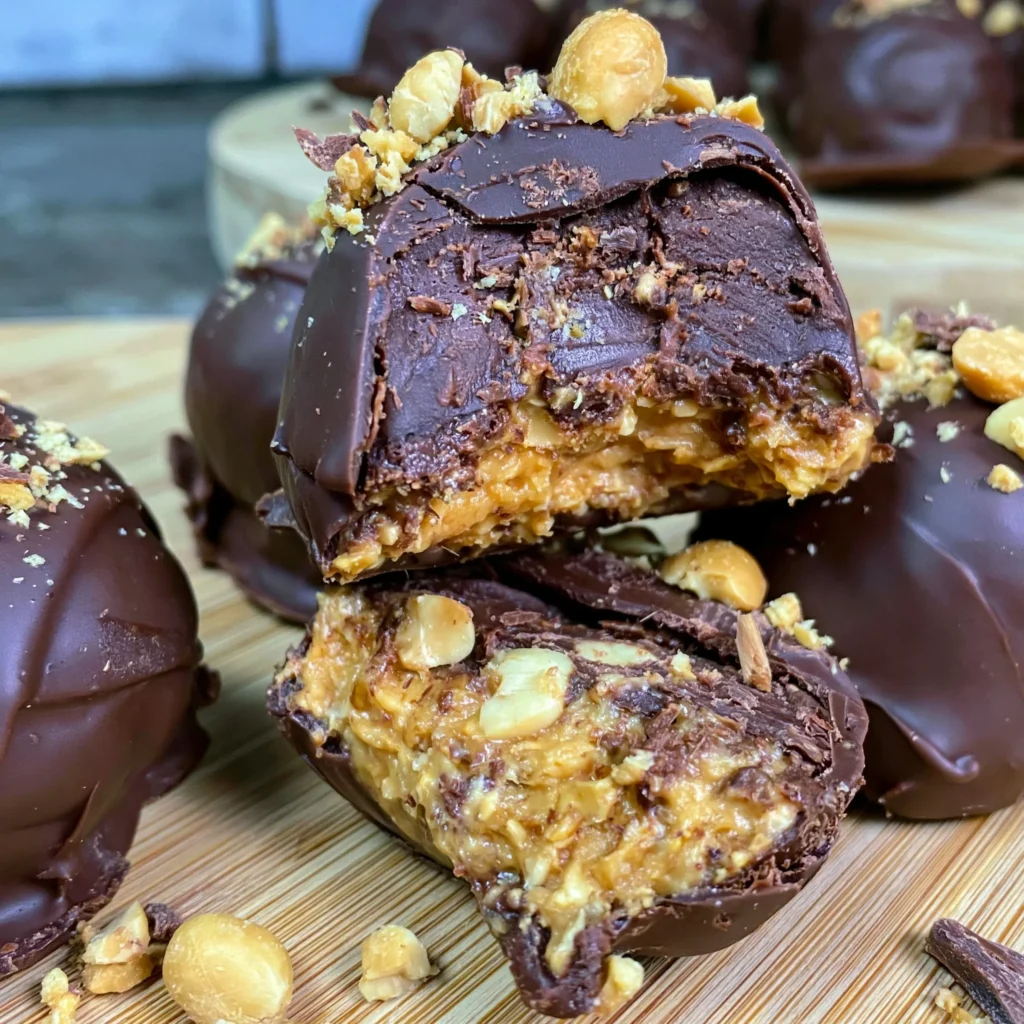 Keto No-Bake Chocolate Peanut Butter Fat Bombs Recipe