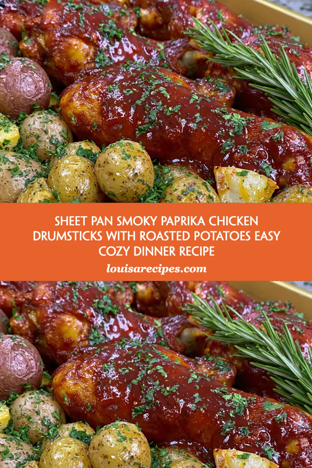 Easy Sheet Pan Smoky Paprika Chicken Drumsticks with Roasted Potatoes Dinner Recipe