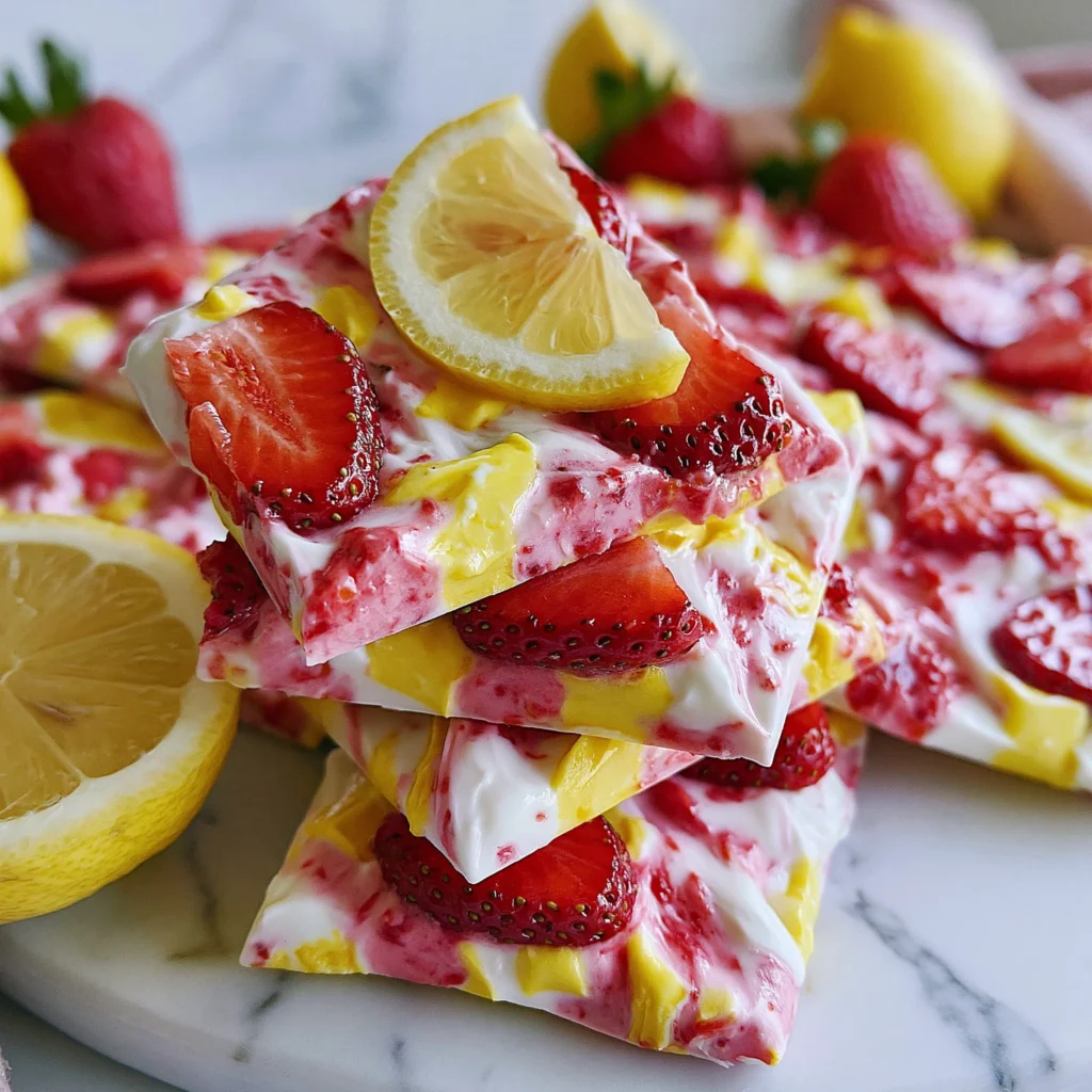 Strawberry Lemon Frozen Yogurt Bark Recipe (Refreshing Summer Treat!)