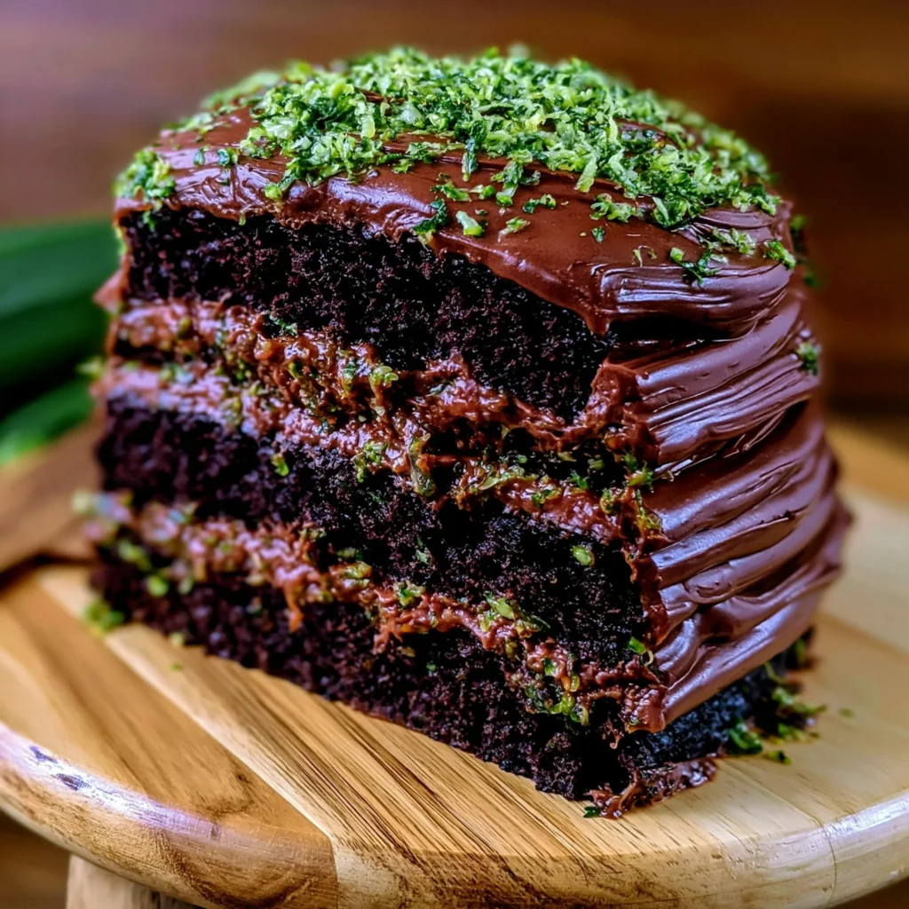 Vegan Chocolate Zucchini Cake Recipe with Aquafaba Frosting