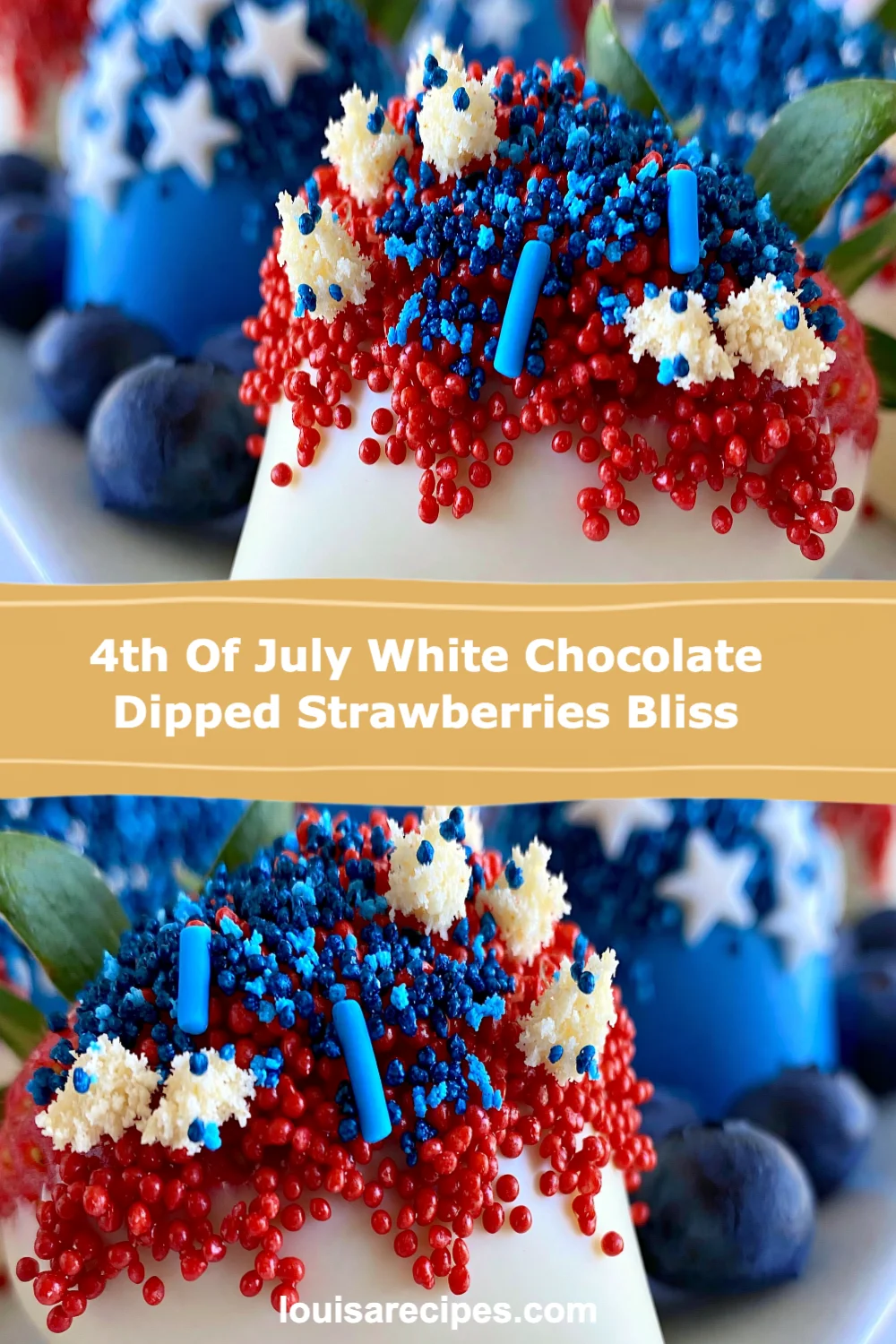 Celebrate Independence Day with 4th of July White Chocolate Dipped Strawberries Bliss!