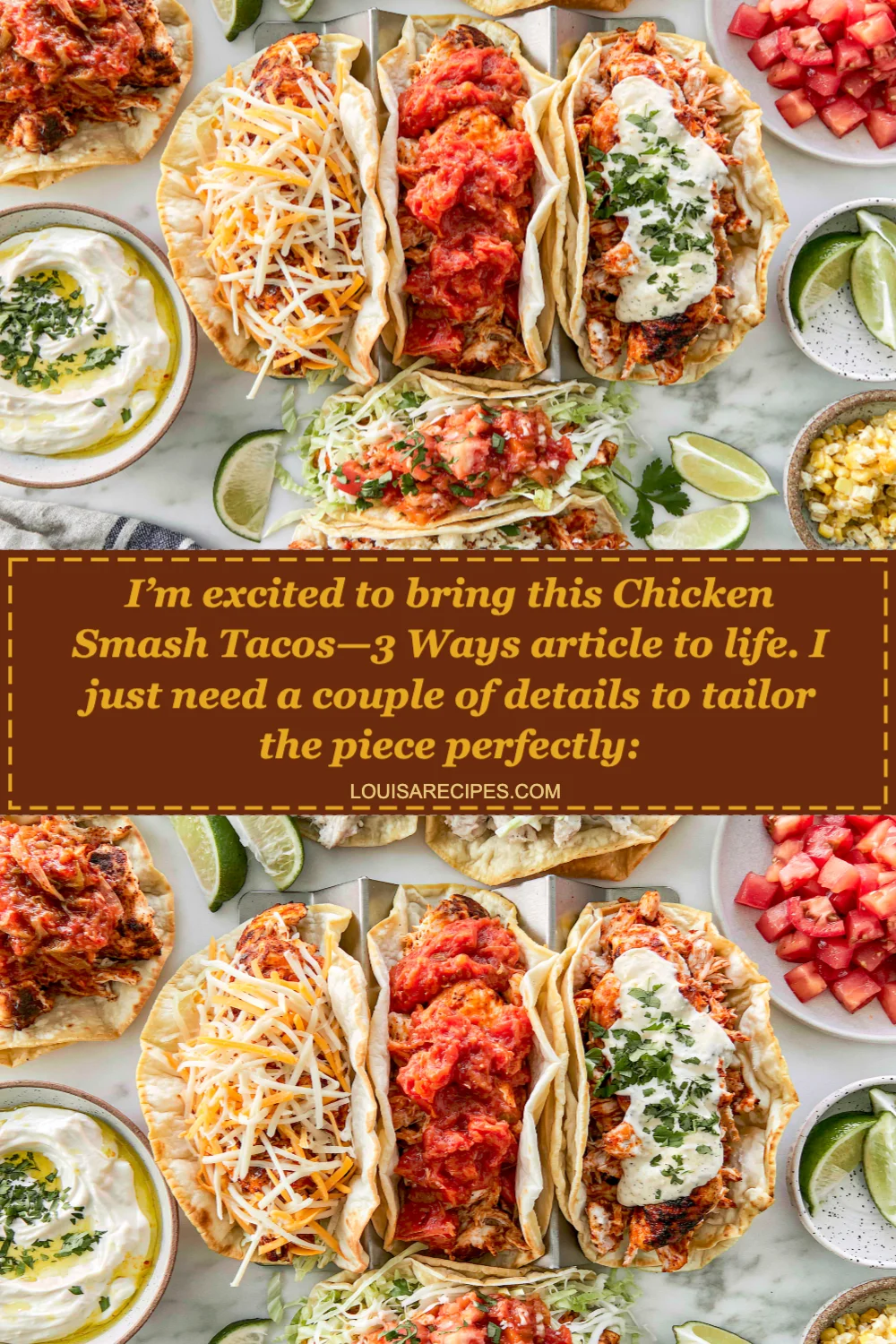 Delicious Chicken Smash Tacos 3 Ways: Quick, Easy, and Flavorful Dinner Ideas!