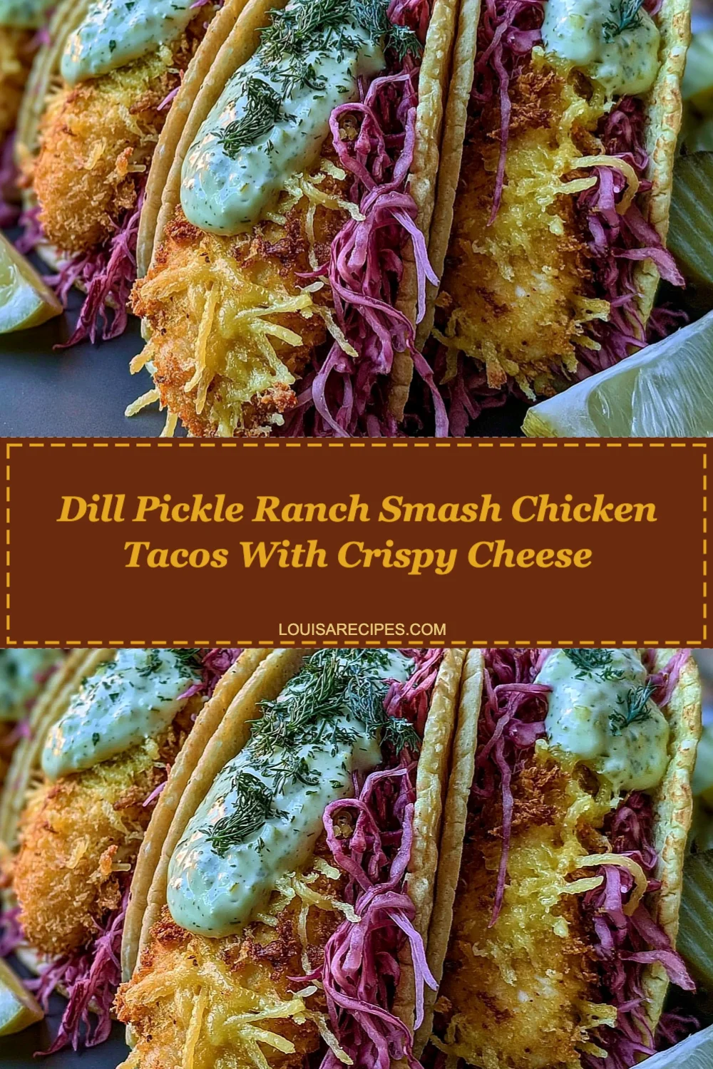 Dill Pickle Ranch Smash Chicken Tacos With Crispy Cheese You'll Love for Taco Night!