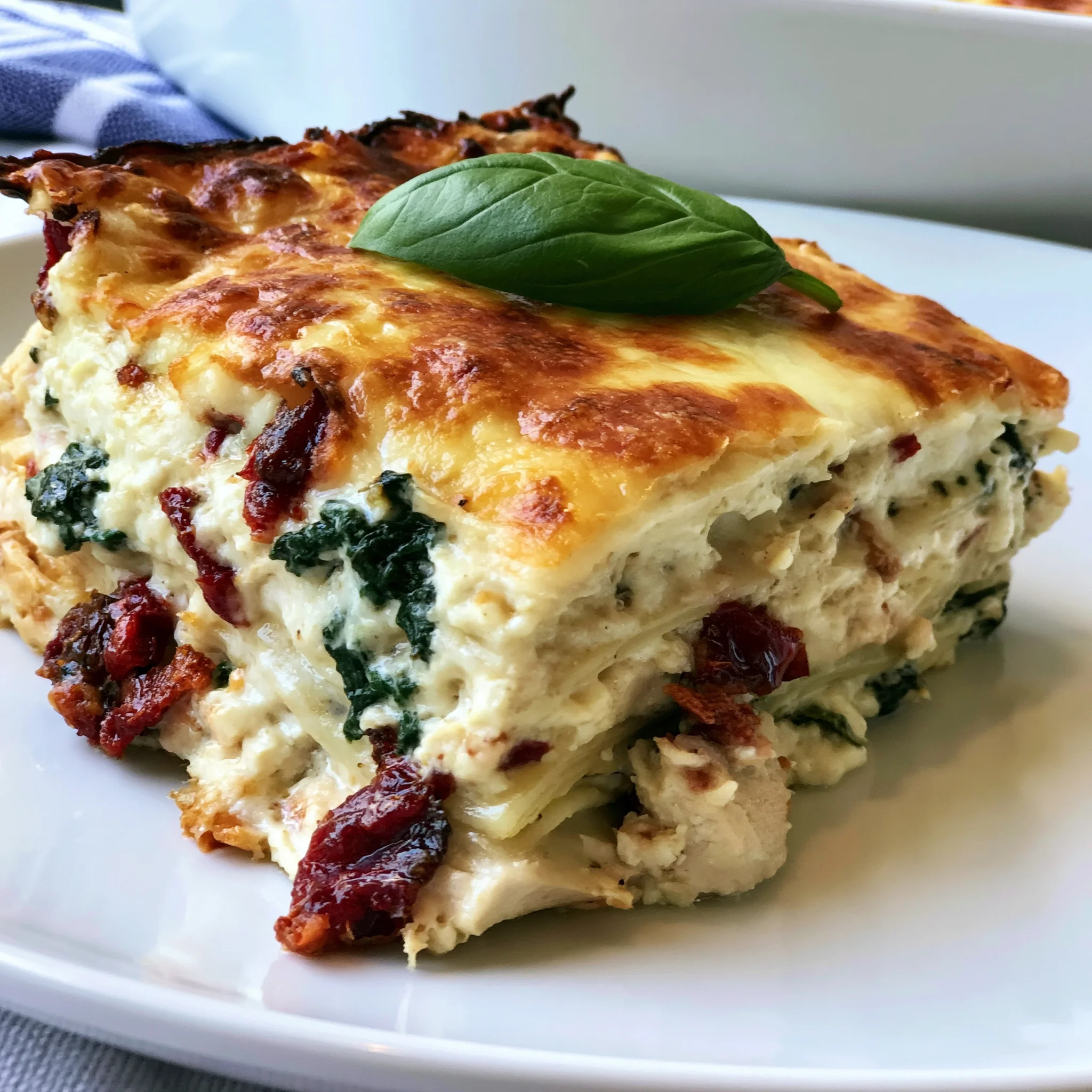 Marry Me Chicken Lasagna Recipe with Sun-Dried Tomatoes and Spinach